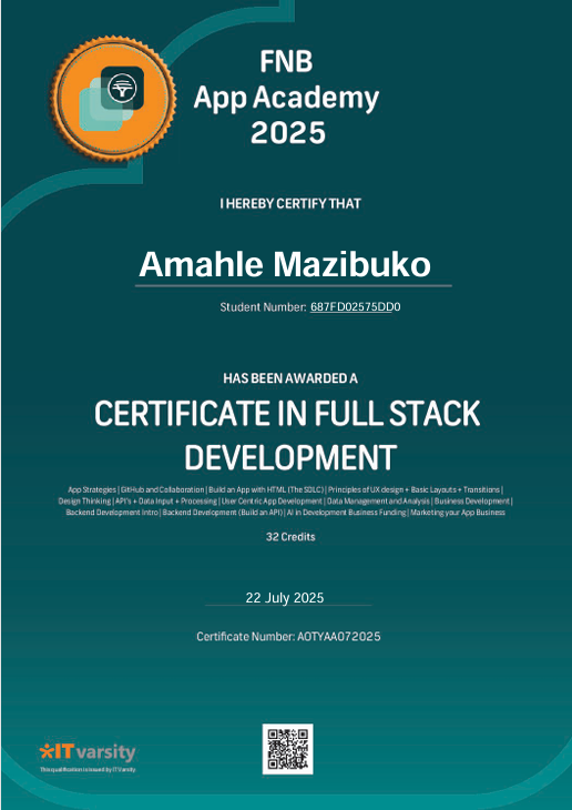 Full Stack Developer Certificate